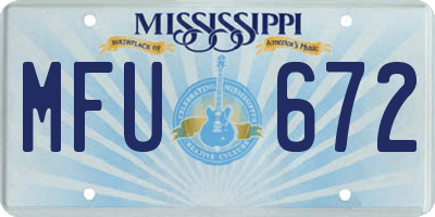MS license plate MFU672