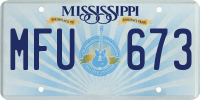 MS license plate MFU673