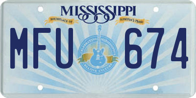 MS license plate MFU674
