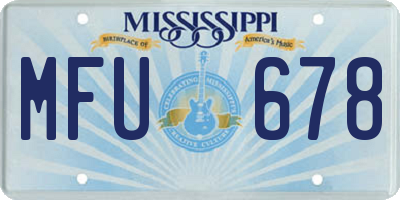 MS license plate MFU678