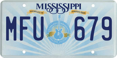 MS license plate MFU679