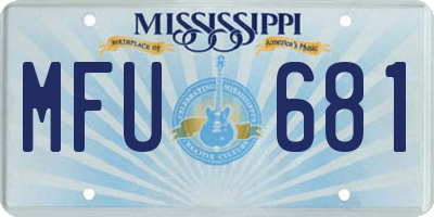 MS license plate MFU681