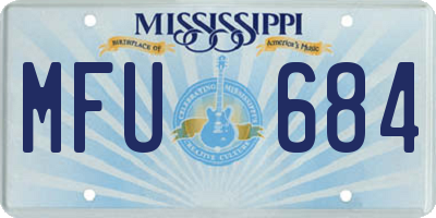 MS license plate MFU684