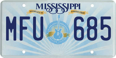 MS license plate MFU685