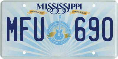 MS license plate MFU690