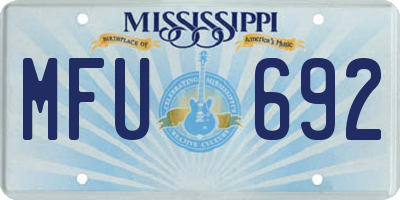 MS license plate MFU692