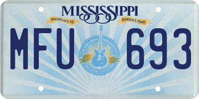 MS license plate MFU693