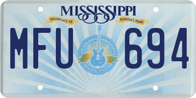 MS license plate MFU694