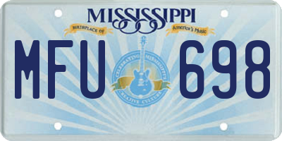 MS license plate MFU698
