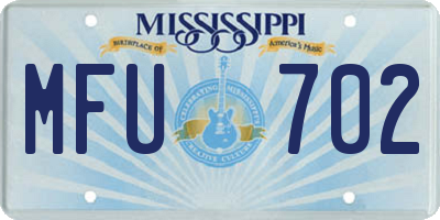 MS license plate MFU702