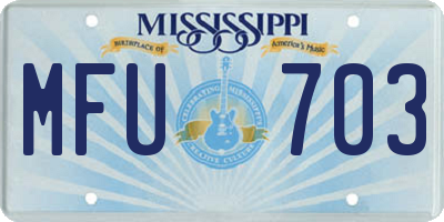 MS license plate MFU703