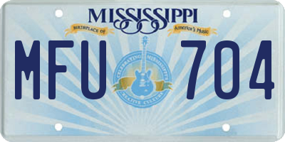 MS license plate MFU704