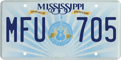 MS license plate MFU705