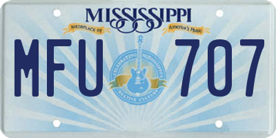 MS license plate MFU707