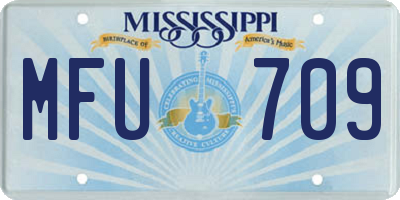 MS license plate MFU709