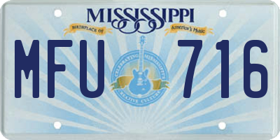 MS license plate MFU716