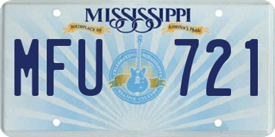 MS license plate MFU721