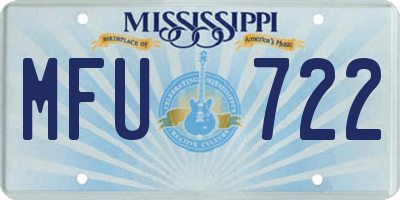 MS license plate MFU722