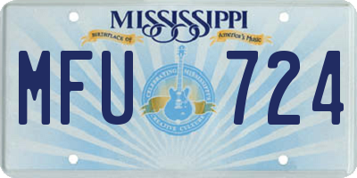 MS license plate MFU724