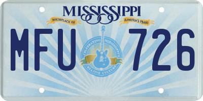 MS license plate MFU726