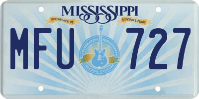 MS license plate MFU727