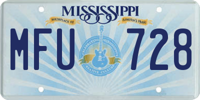 MS license plate MFU728