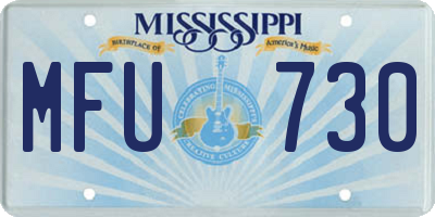 MS license plate MFU730