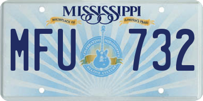 MS license plate MFU732