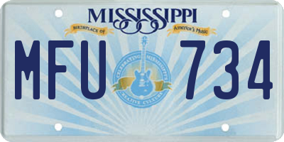 MS license plate MFU734