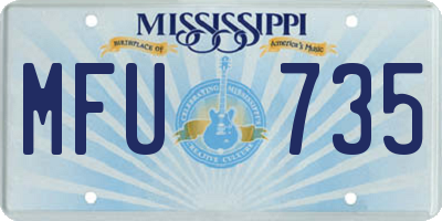 MS license plate MFU735