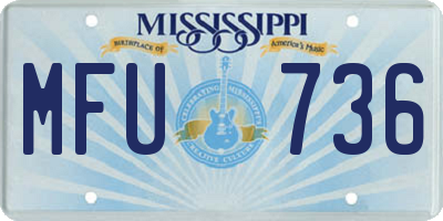 MS license plate MFU736