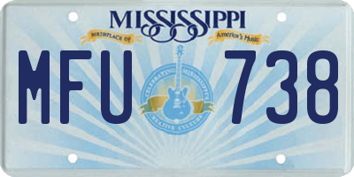 MS license plate MFU738