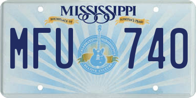 MS license plate MFU740