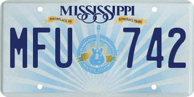 MS license plate MFU742