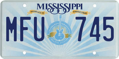 MS license plate MFU745