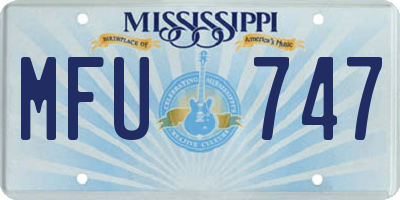 MS license plate MFU747