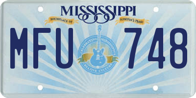 MS license plate MFU748