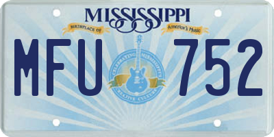MS license plate MFU752