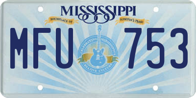 MS license plate MFU753