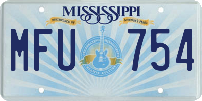 MS license plate MFU754
