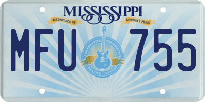 MS license plate MFU755