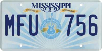 MS license plate MFU756
