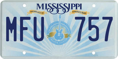 MS license plate MFU757