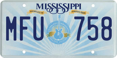 MS license plate MFU758