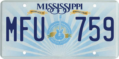 MS license plate MFU759