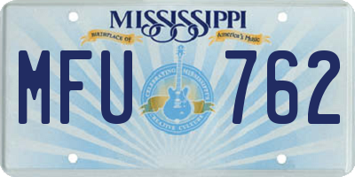 MS license plate MFU762