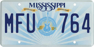 MS license plate MFU764