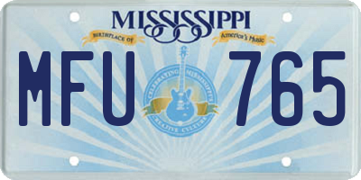MS license plate MFU765