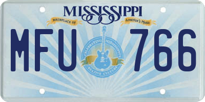 MS license plate MFU766