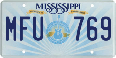 MS license plate MFU769
